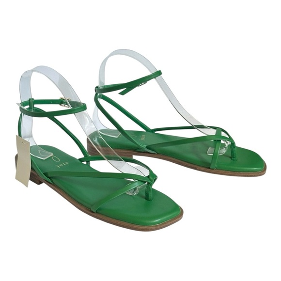 Joie Vida Green Strappy Sandals Women’s 8M Toe Loop Ankle Strap Flat 1” Heel NWT - Picture 4 of 9